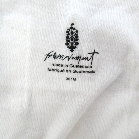 Free People Movement Logo Graphic Tank Top Womens Size Medium White NEW - Picture 6 of 8